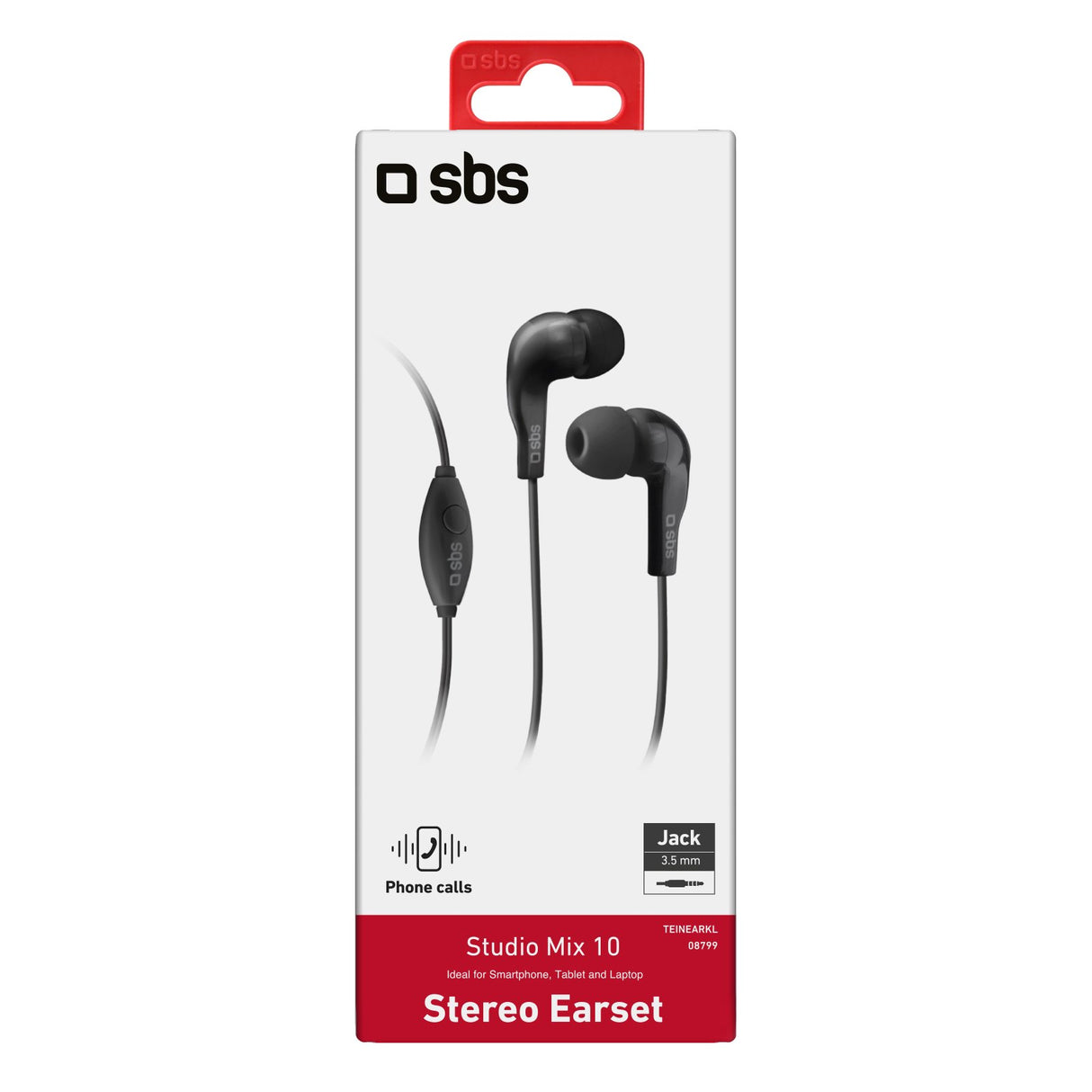 SBS In Ear Stereo Earset Studio Mix 10. Sort