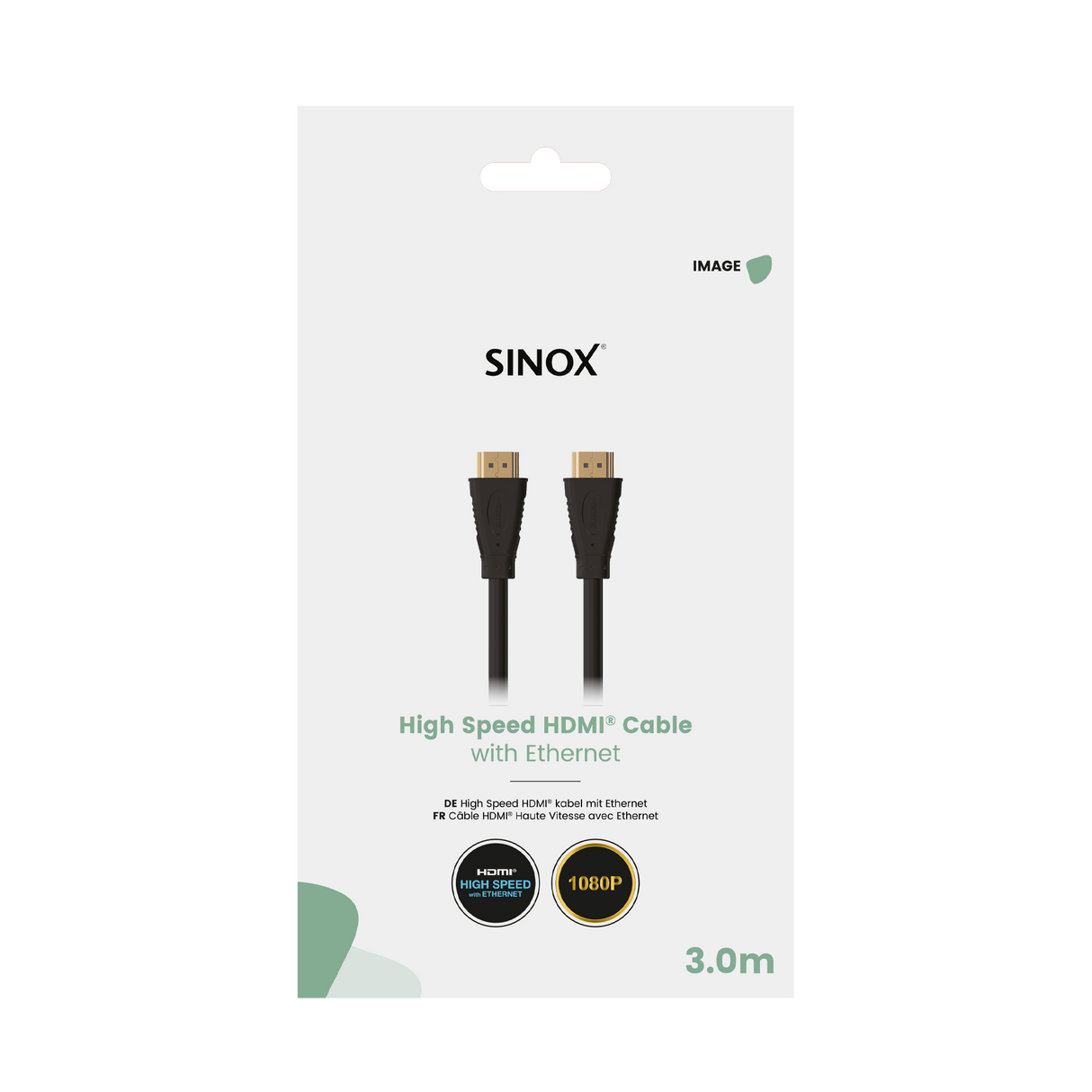 Sinox HDMI™ kabel 4K30Hz+E. 3m. Sort