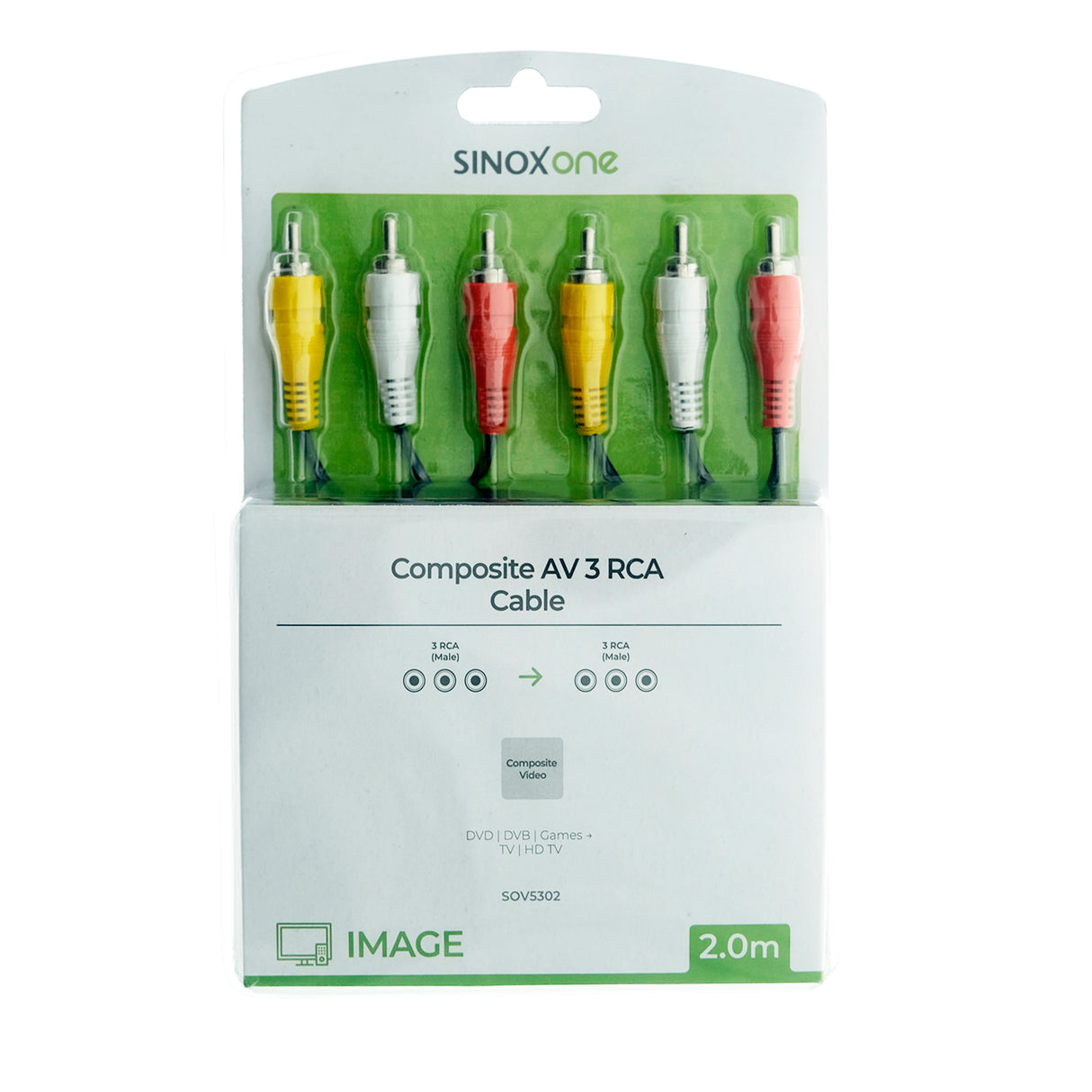 Sinox One Composite kabel. 2m. Sort