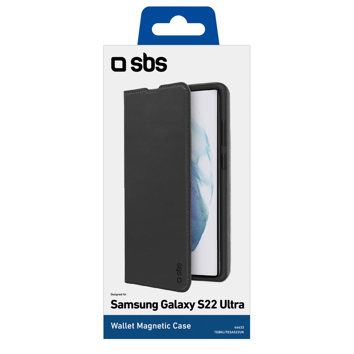 SBS Book Wallet Lite cover til Samsung Galaxy S22 Ultra®. Sort