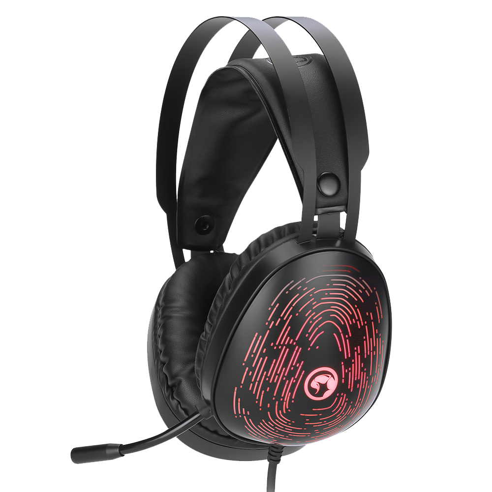 Marvo gaming headset m/mic. Sort/rød