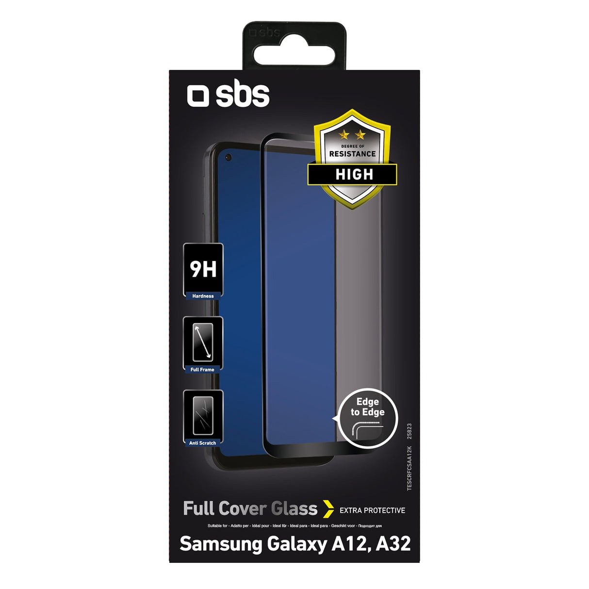 SBS beskyttelsesglas til Samsung Galaxy A12 / A32 5G / M12 / A13 5G / A03®. Sorte kanter