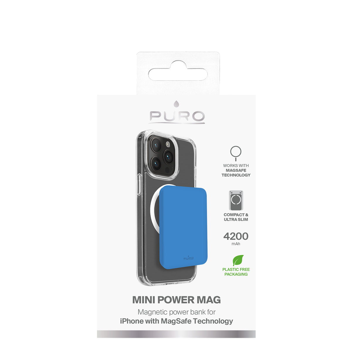 PURO Power Bank Wireless "Mini Power Mag" 4200 mAh til iPhone