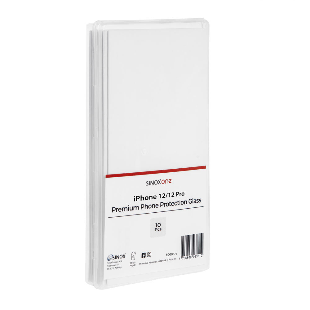 Sinox Protection Glass. 10 stk iPhone 12/12 Pro