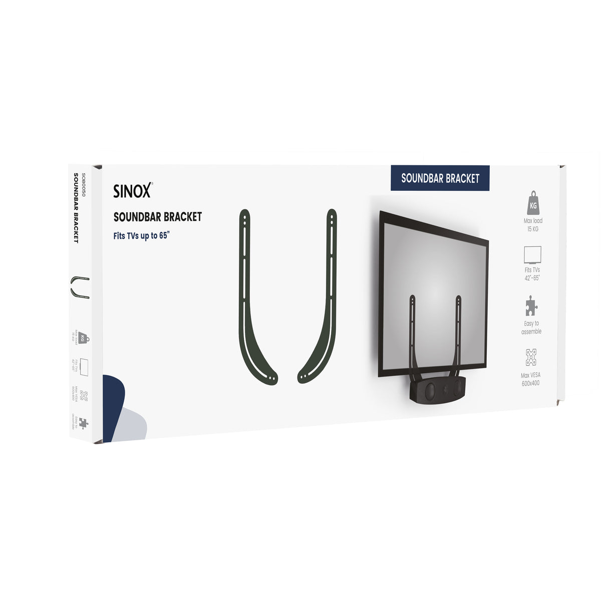 Sinox One soundbar ophængssæt. Sort