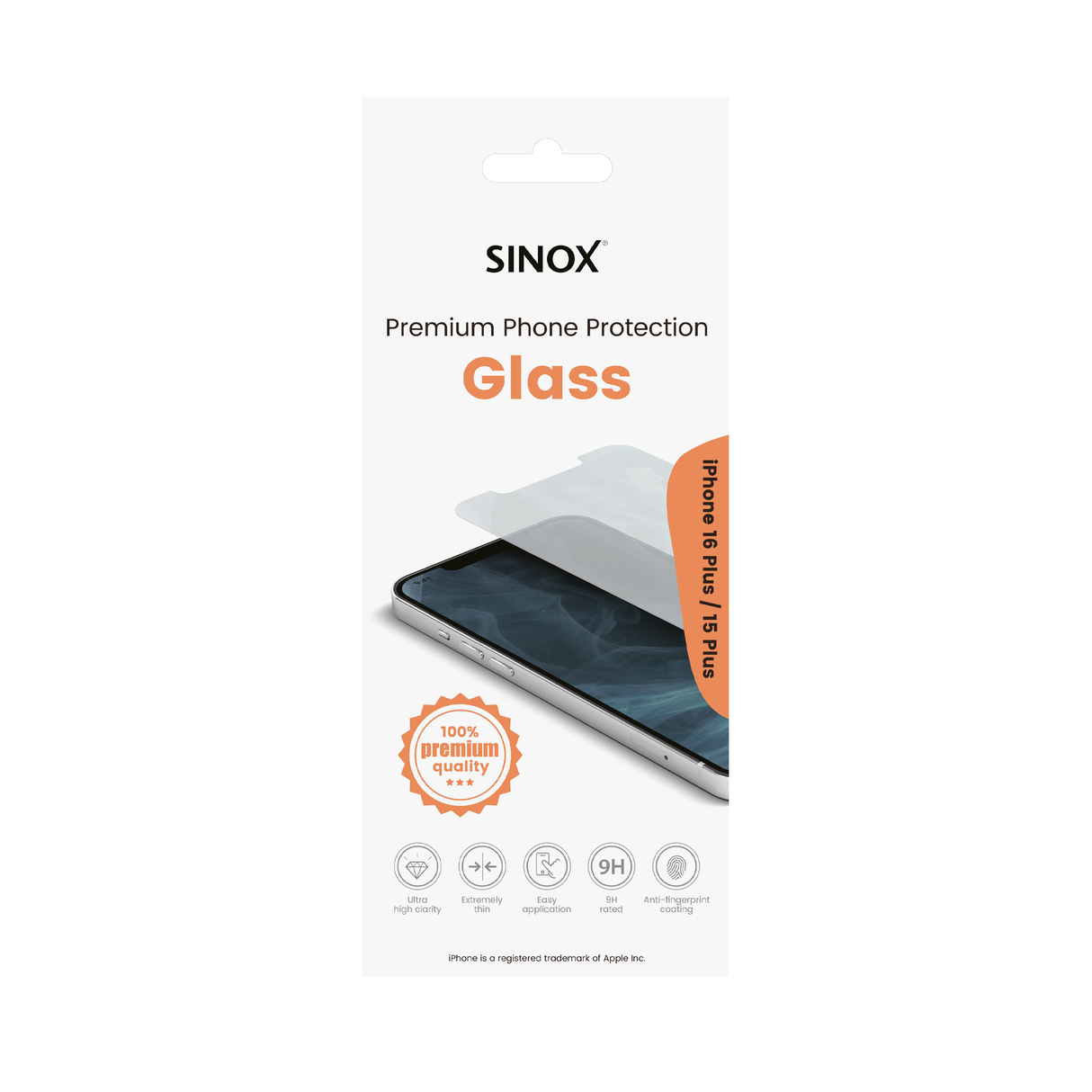 Sinox Protection Glass iPhone 16 Plus/15 Plus®