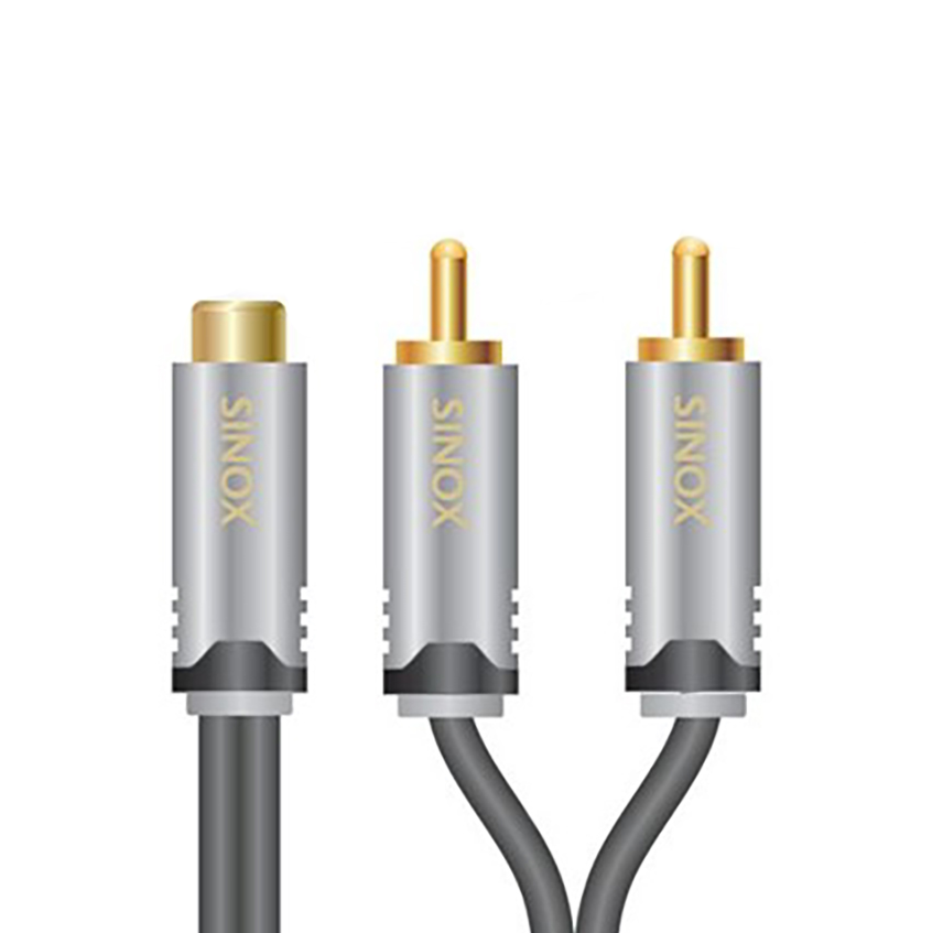 Sinox SHD Phono adapter. 0,2m. Sort