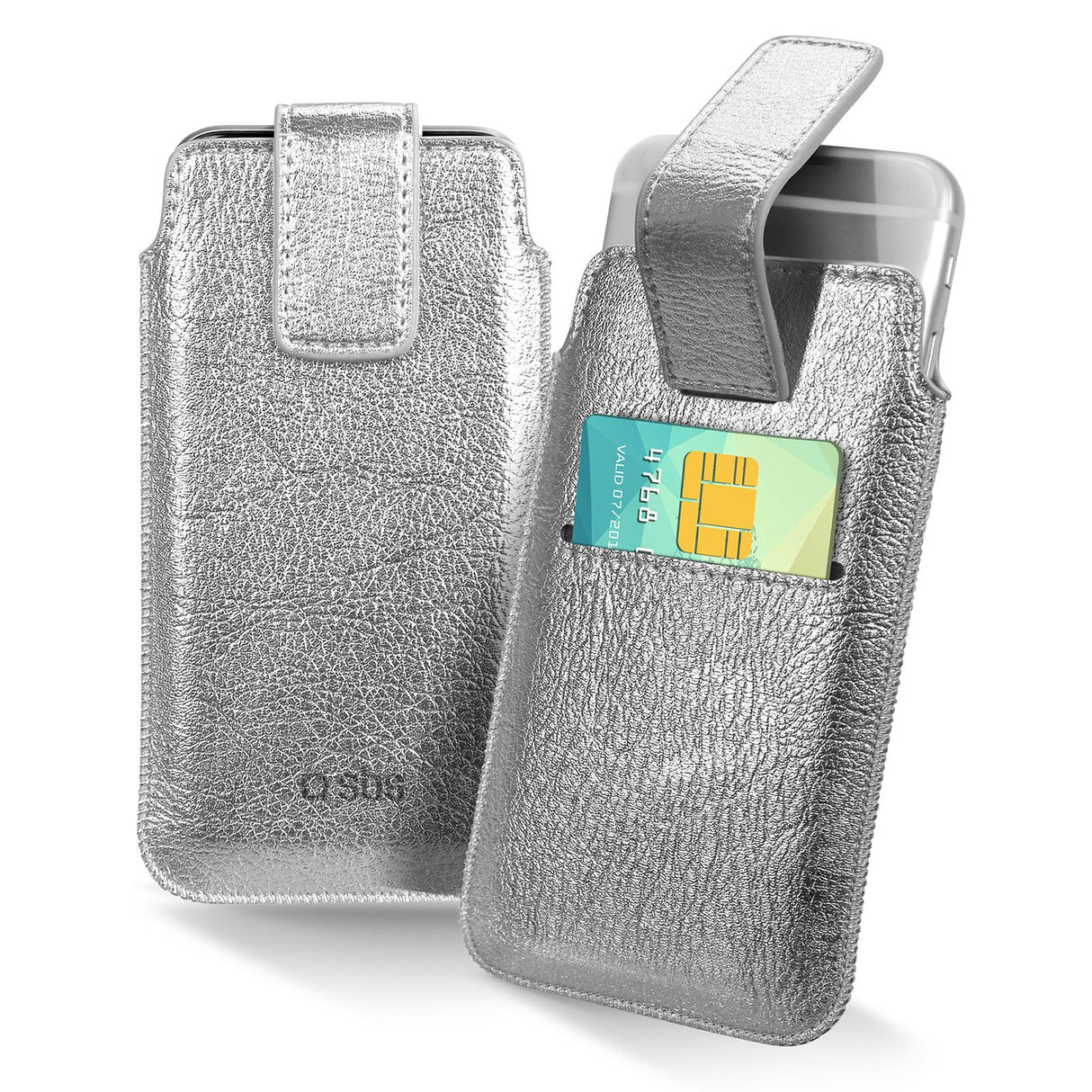 SBS universel lomme til mobil op til 5,5". Sølv