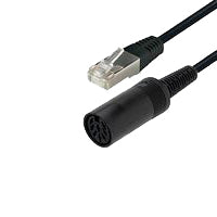 Cavus adapterkabel 8-pin DIN til RJ45. 0,15m. Sort