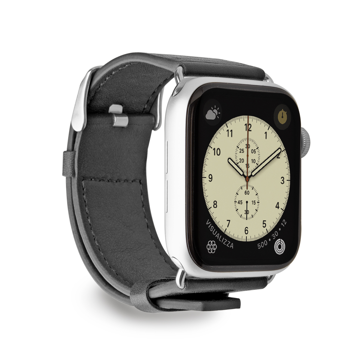 SBS Eco Leather urrem til Apple Watch 42/44/45/49mm. Sort