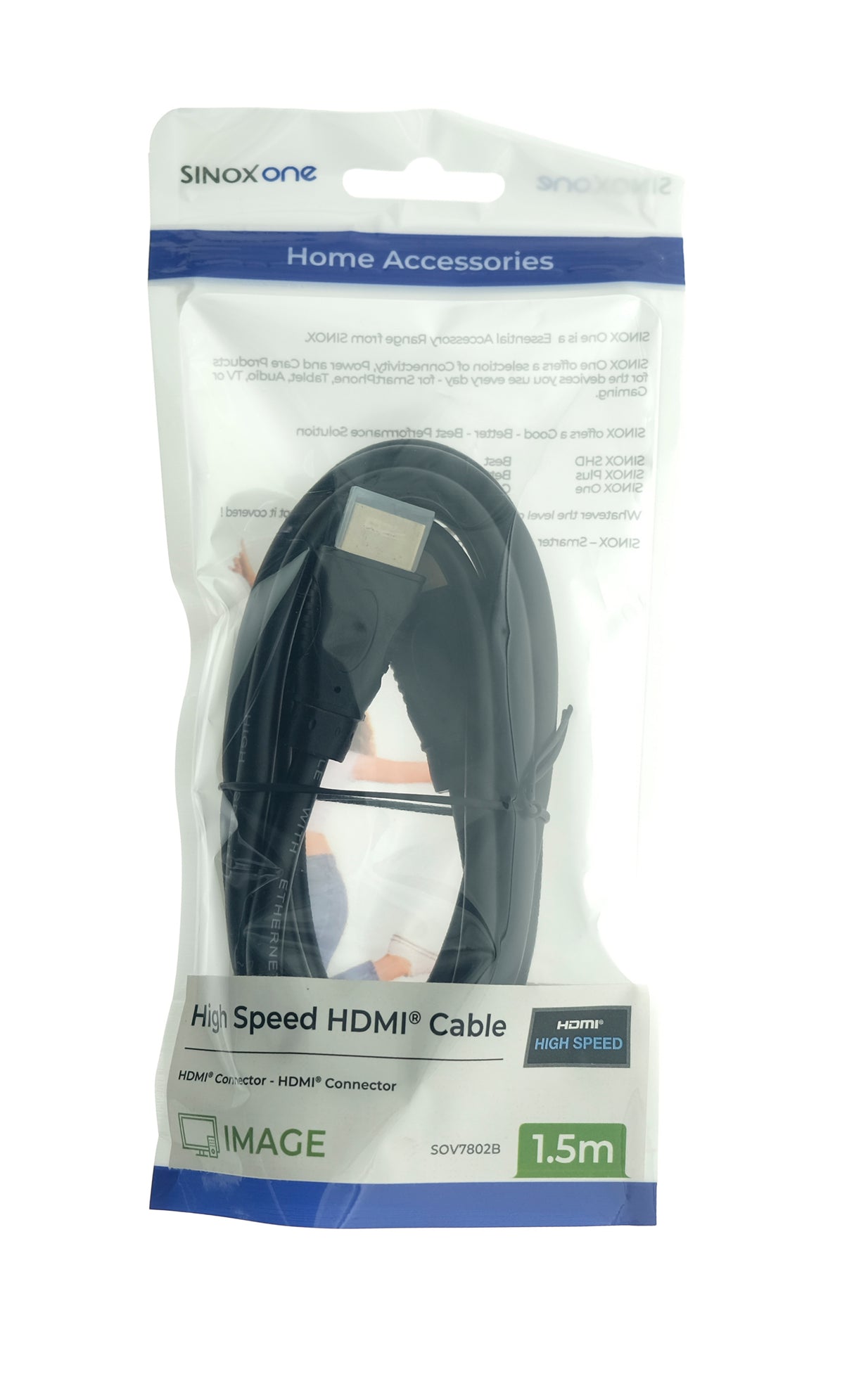 Sinox One HDMI™ kabel. 1,5m. Sort