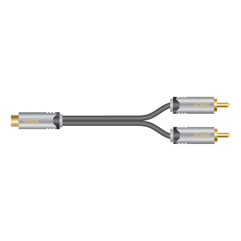 Sinox SHD Phono adapter. 0,2m. Sort