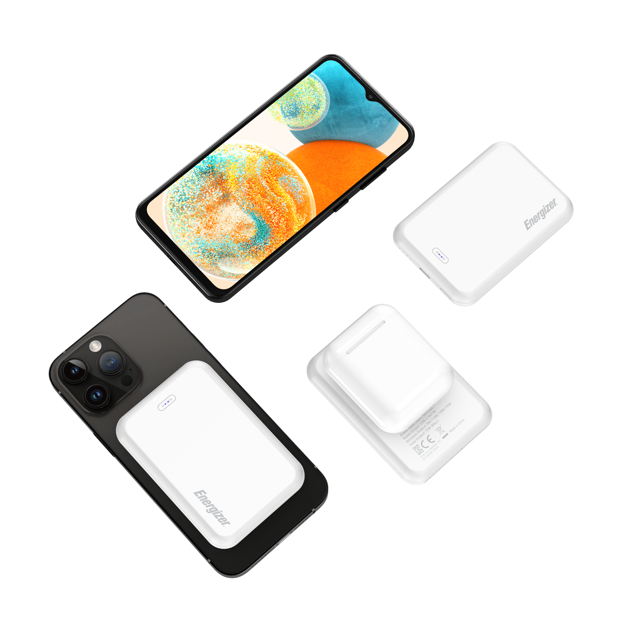 Energizer 15W magnetisk trådløs powerbank. Hvid