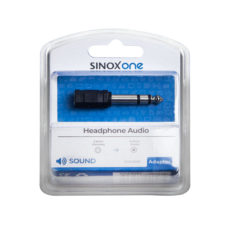 Sinox One stereo jack adapter. Sort