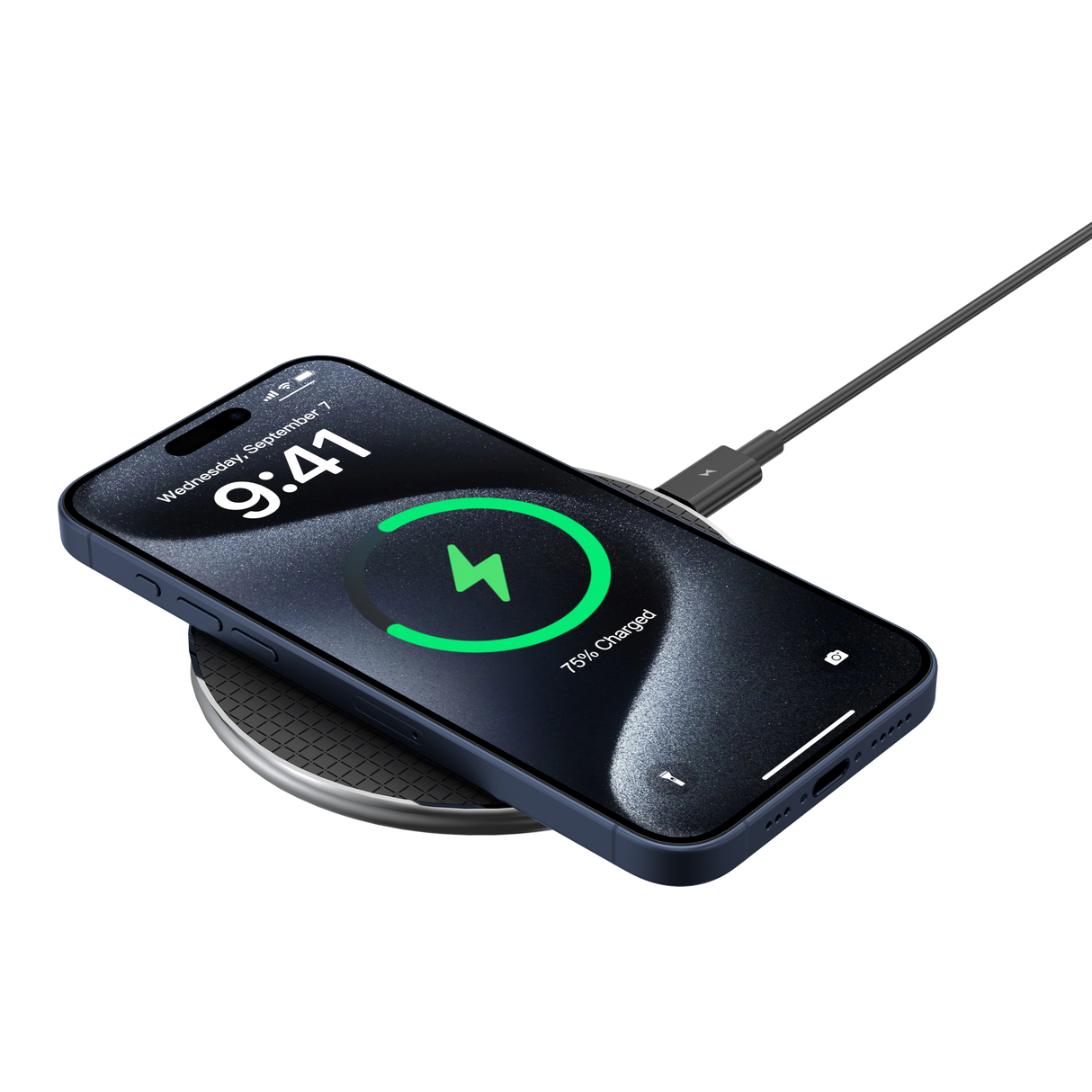 Energizer Ultra-Slim trådløs opladningsplade med 15W hurtig strøm. Sort