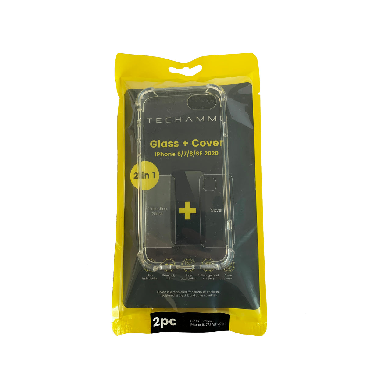 Techammo beskyttelsesglas + cover til iPhone® 6/7/8/SE