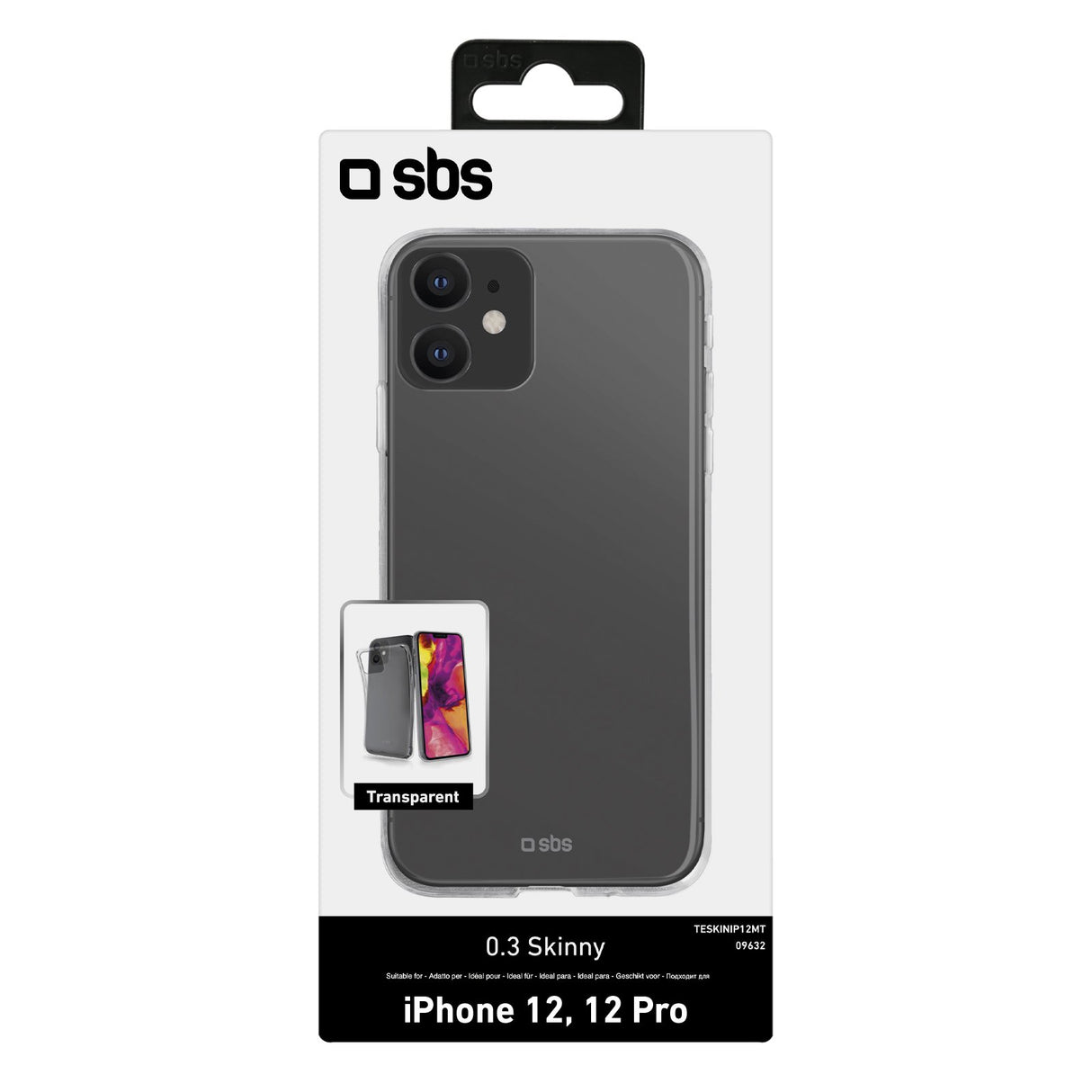 SBS Skinny cover til iPhone 12 / 12 Pro®. Gennemsigtig