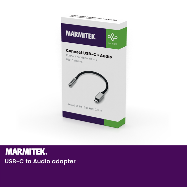 Marmitek USB-C til AUX adapter. 0,15m