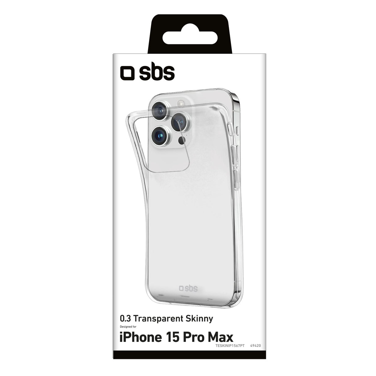 SBS Skinny cover til iPhone 15 Pro Max®. Gennemsigtig