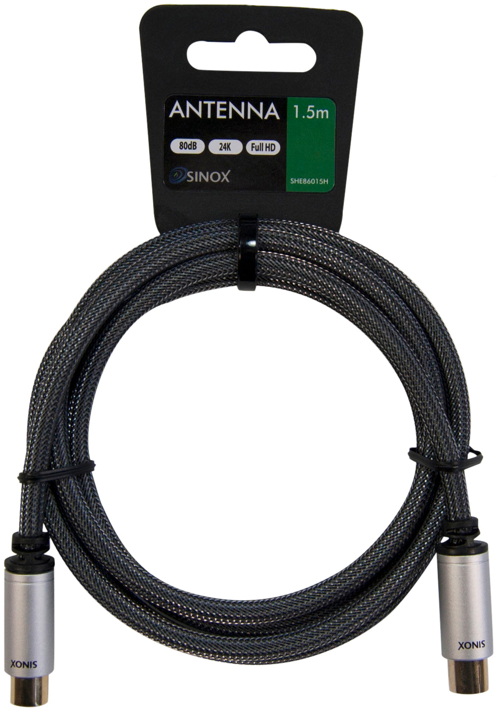 Sinox 80dB antennekabel. 1,5m. Sort