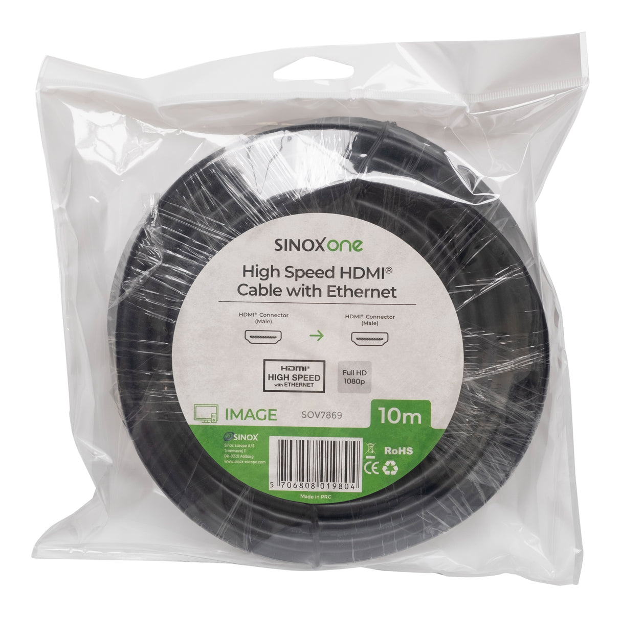 Sinox One HDMI™ kabel 4K30Hz+E. 10m. Sort