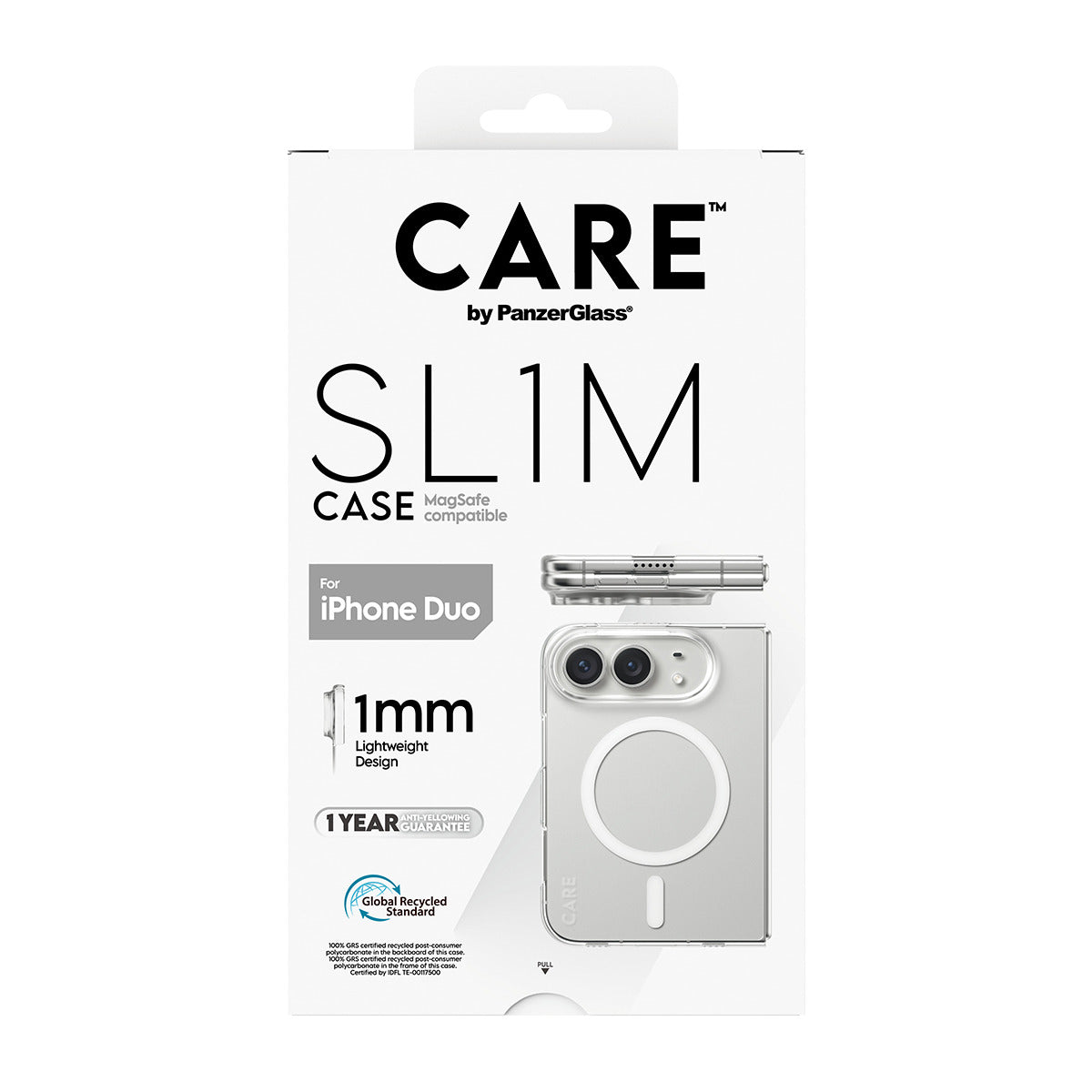 CARE by PanzerGlass Flagship Signature Case SLIM PC/TPU case Transparent Apple iPhone Duo
