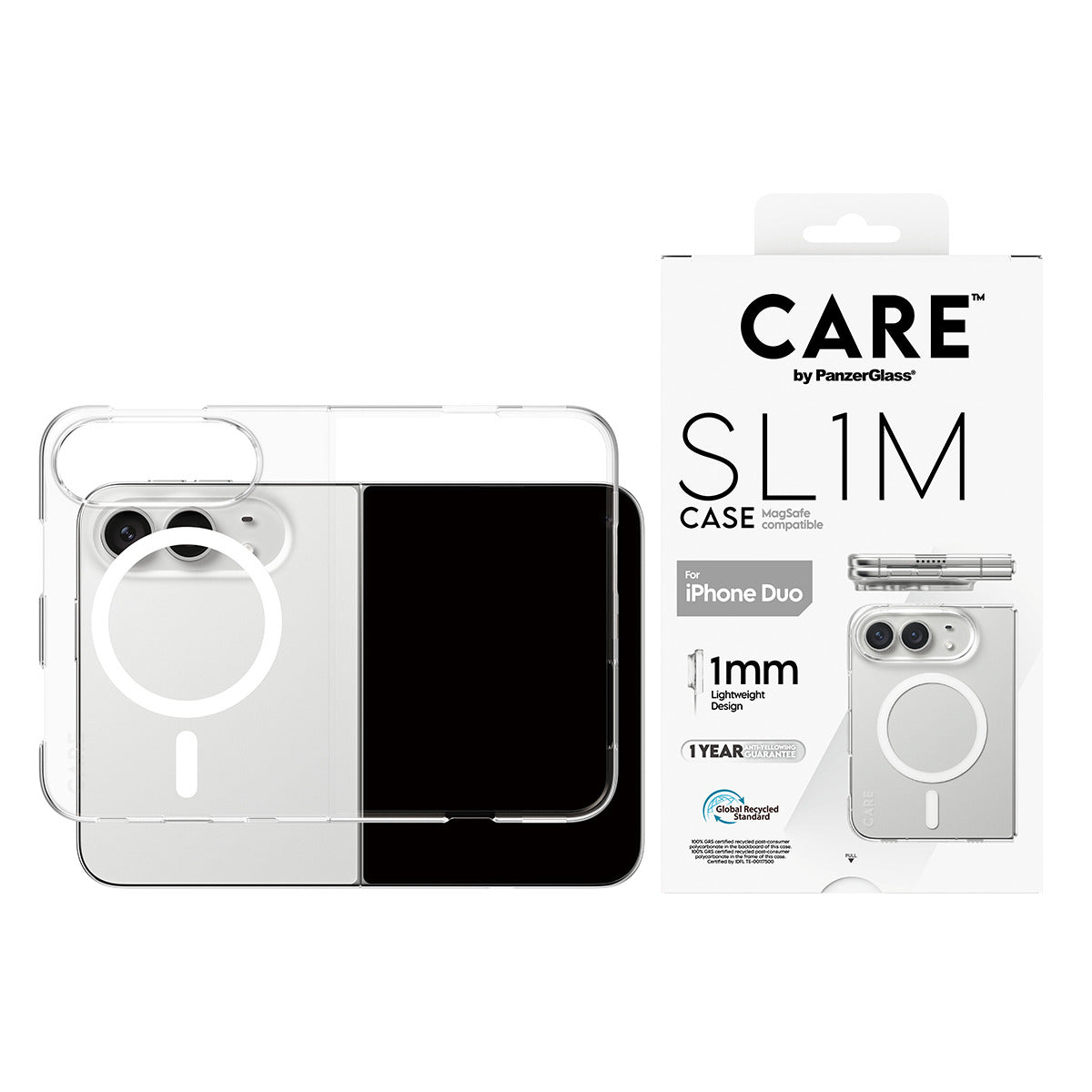 CARE by PanzerGlass Flagship Signature Case SLIM PC/TPU case Transparent Apple iPhone Duo