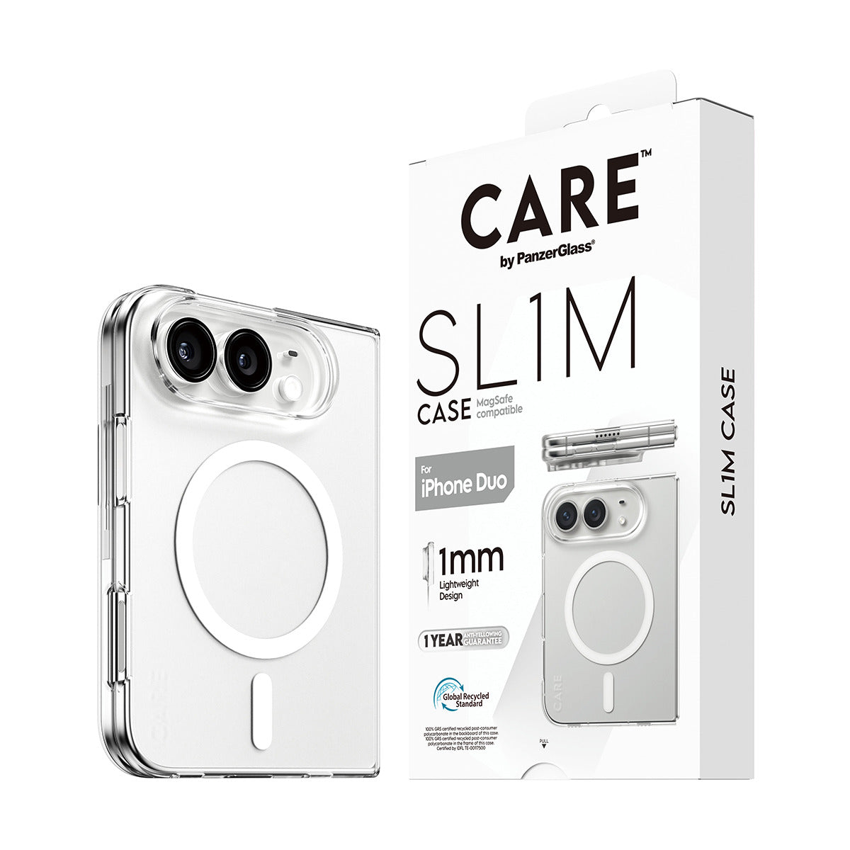 CARE by PanzerGlass Flagship Signature Case SLIM PC/TPU case Transparent Apple iPhone Duo