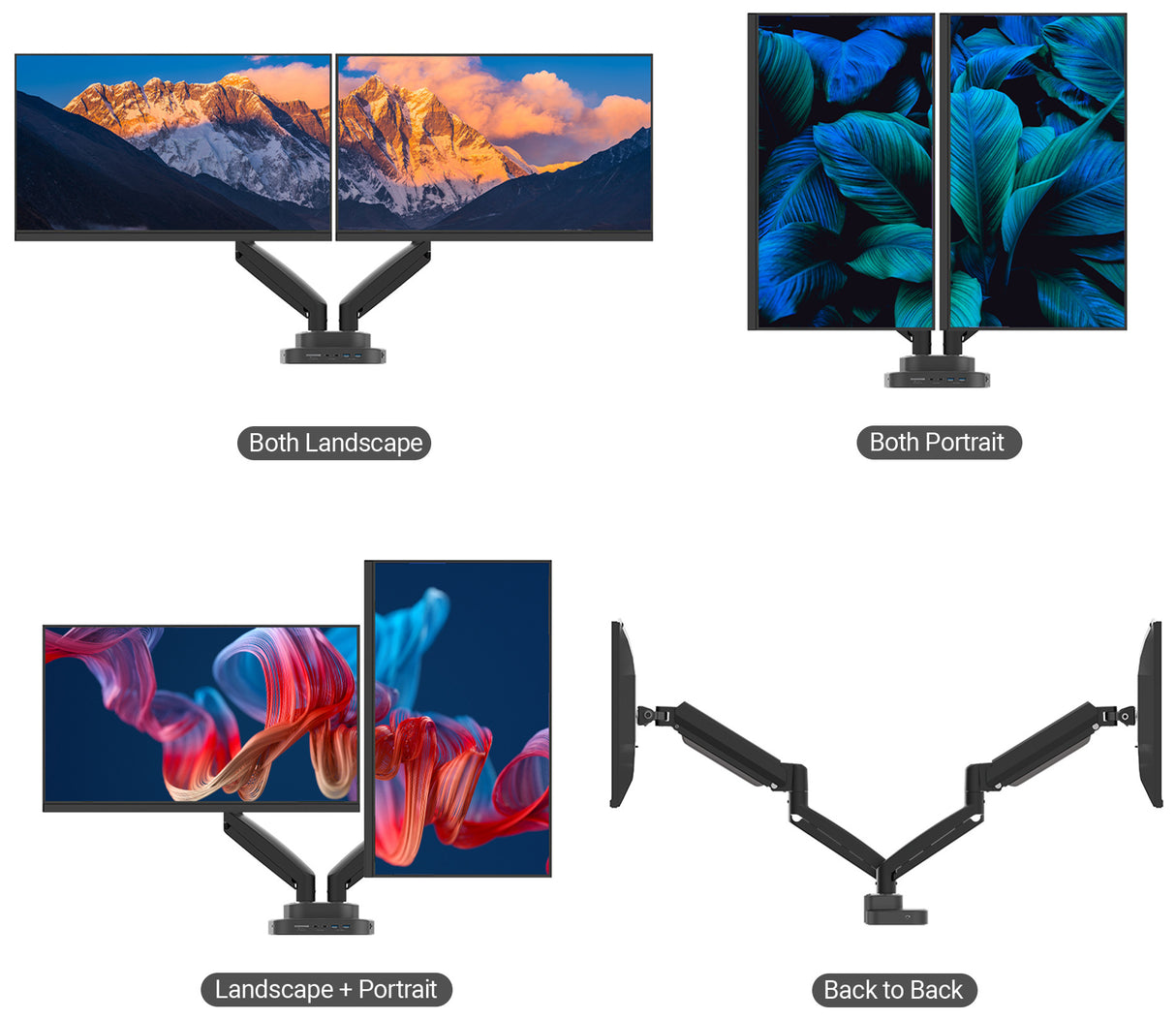 j5create Dual-Monitor Mount with Docking Station