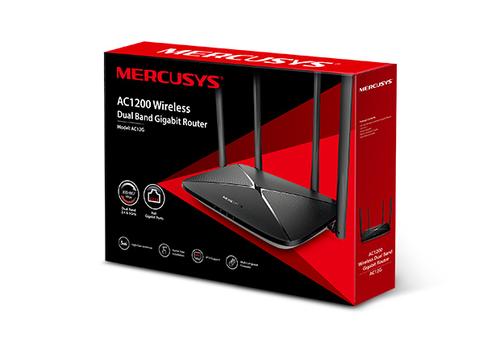 Mercusys AC12G trådløs router Gigabit Ethernet Dual-band (2,4 GHz / 5 GHz) Sort