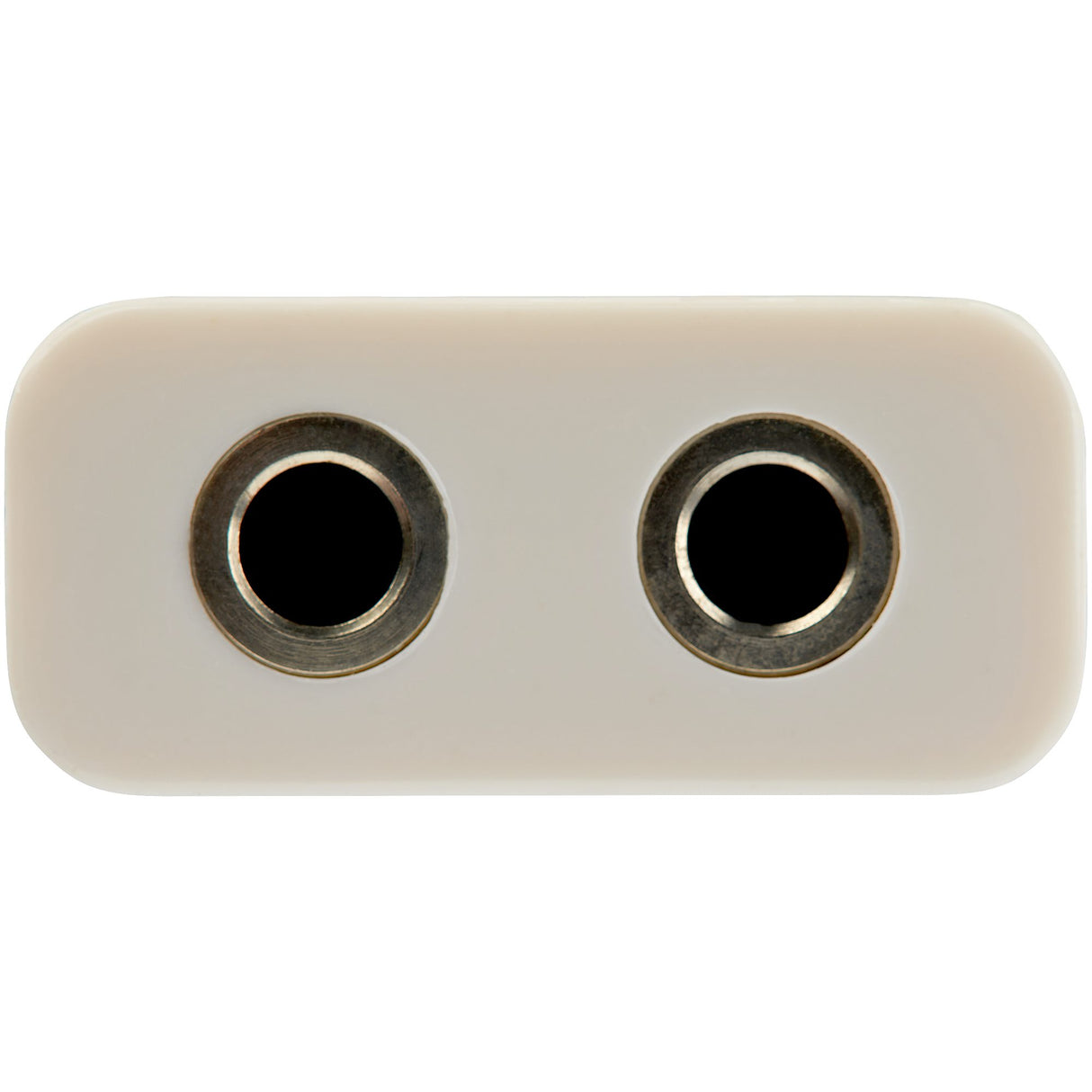 Hvid headset-adapter til headsets med separate hovedtelefon-/mikrofonstik - 3,5 mm 4-positions til 2x 3-positions 3,5 mm M/F