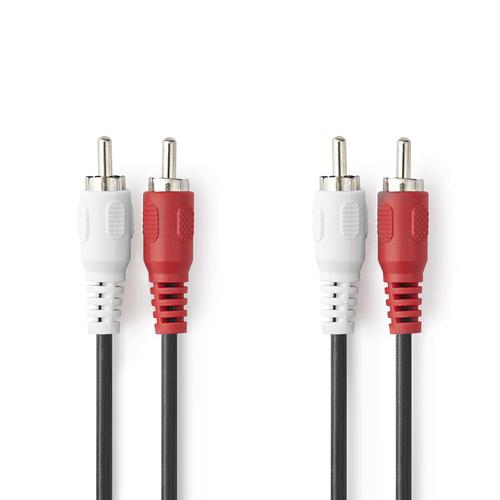 Nedis CAGL24200BK50 audio cable 5 m 2 x RCA Black
