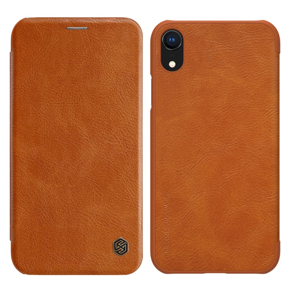 Nillkin Qin Series-cover til iPhone Xr, brunt