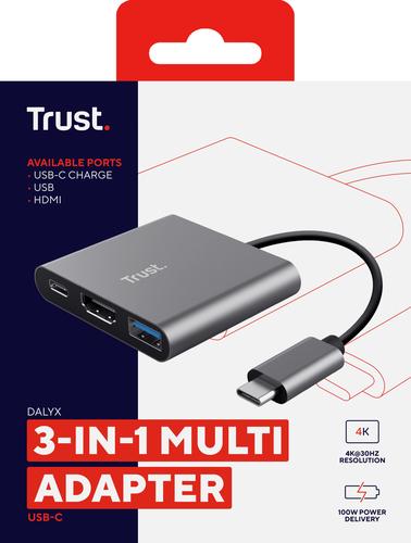 Trust Dalyx USB 3.2 Gen 1 (3.1 Gen 1) Type-C Aluminium, Black