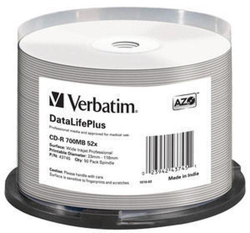 Matricas CD-R Verbatim 700MB 1x-52x DataLifePlus 50 Pack Spindle