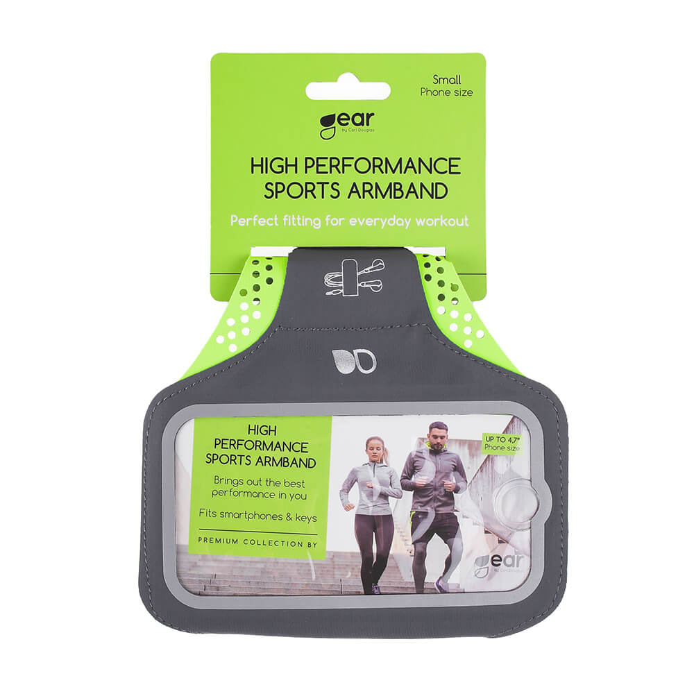 GEAR Sportsarmbånd Premium Universal 4,7" Grå/Gul