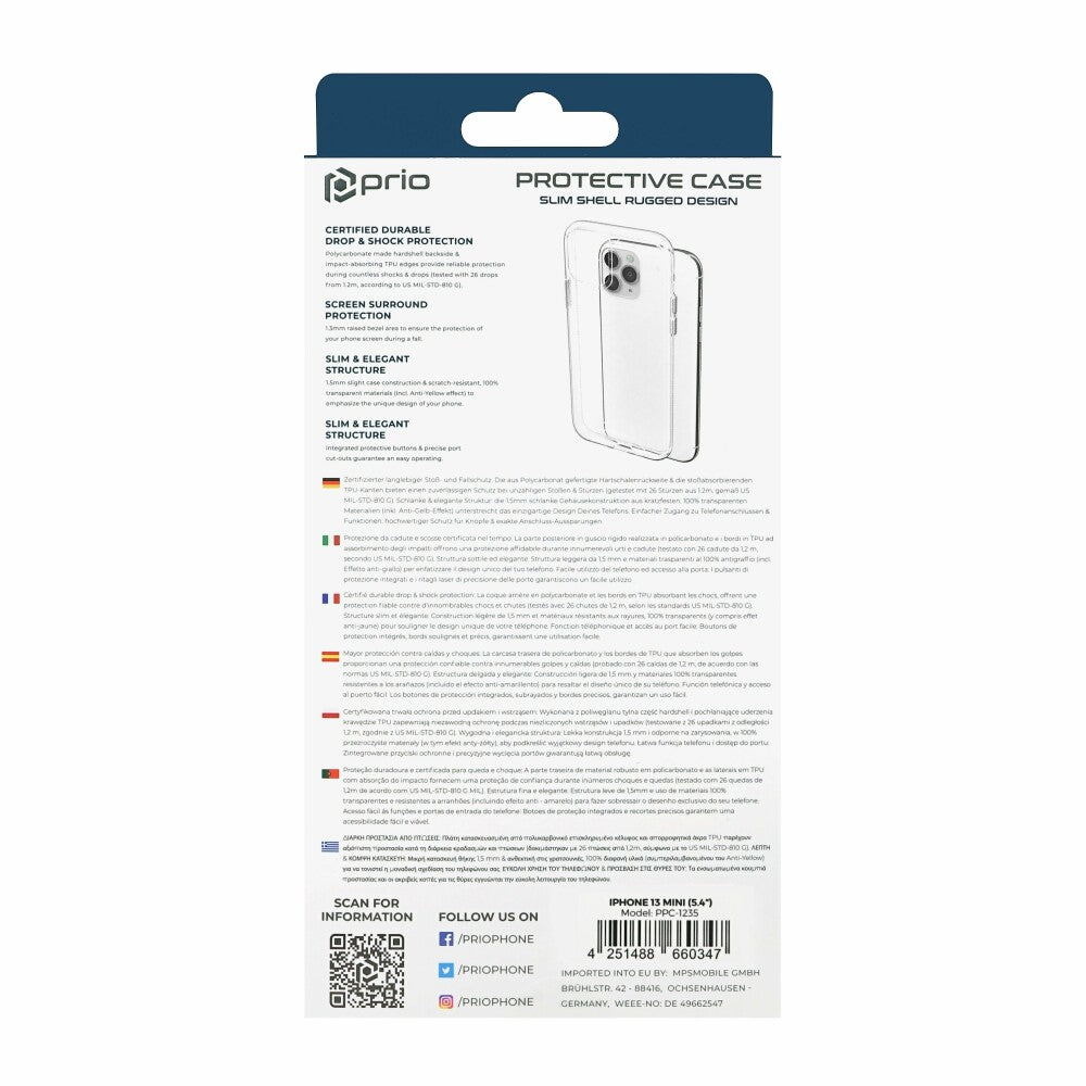 Prio Beskyttelsescover til iPhone 13 mini (5,4″) klar
