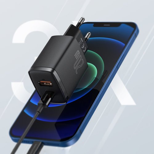 Baseus Kompakt hurtigoplader USB / USB Type C 20W 3A Strømforsyning Quick Charge 3.0 hvid (CCXJ-B02)