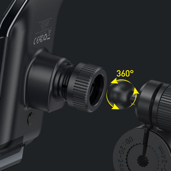 Baseus elektrisk smartphoneholder til cykel med indbygget solpanel 150mAh sort (SUZG010001)