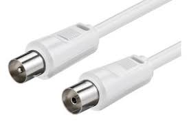 ANTENNEKABEL 1,5M CLASS A F-LIGEE/KOAX-LIGEE, HVID