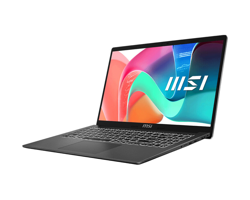 MSI Modern 15 F13MG-473NL Intel® Core™ i3 i3-1315U Laptop 39,6 cm (15.6") Fuld HD 16 GB DDR4-SDRAM 512 GB SSD Wi-Fi 6E (802.11ax) Windows 11 Home Grå