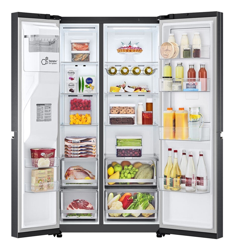 LG GSJV70MCLE side-by-side køle-fryseskab Fritstående 635 L Sort