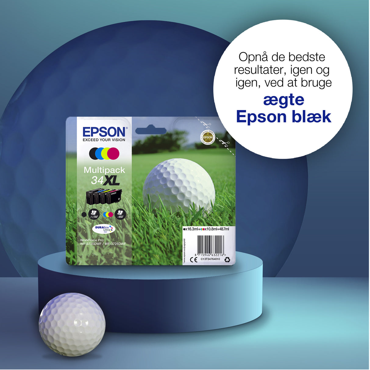 Epson Golf ball 34 golfbold DURABrite Ultra multipakke 4-farve blæk