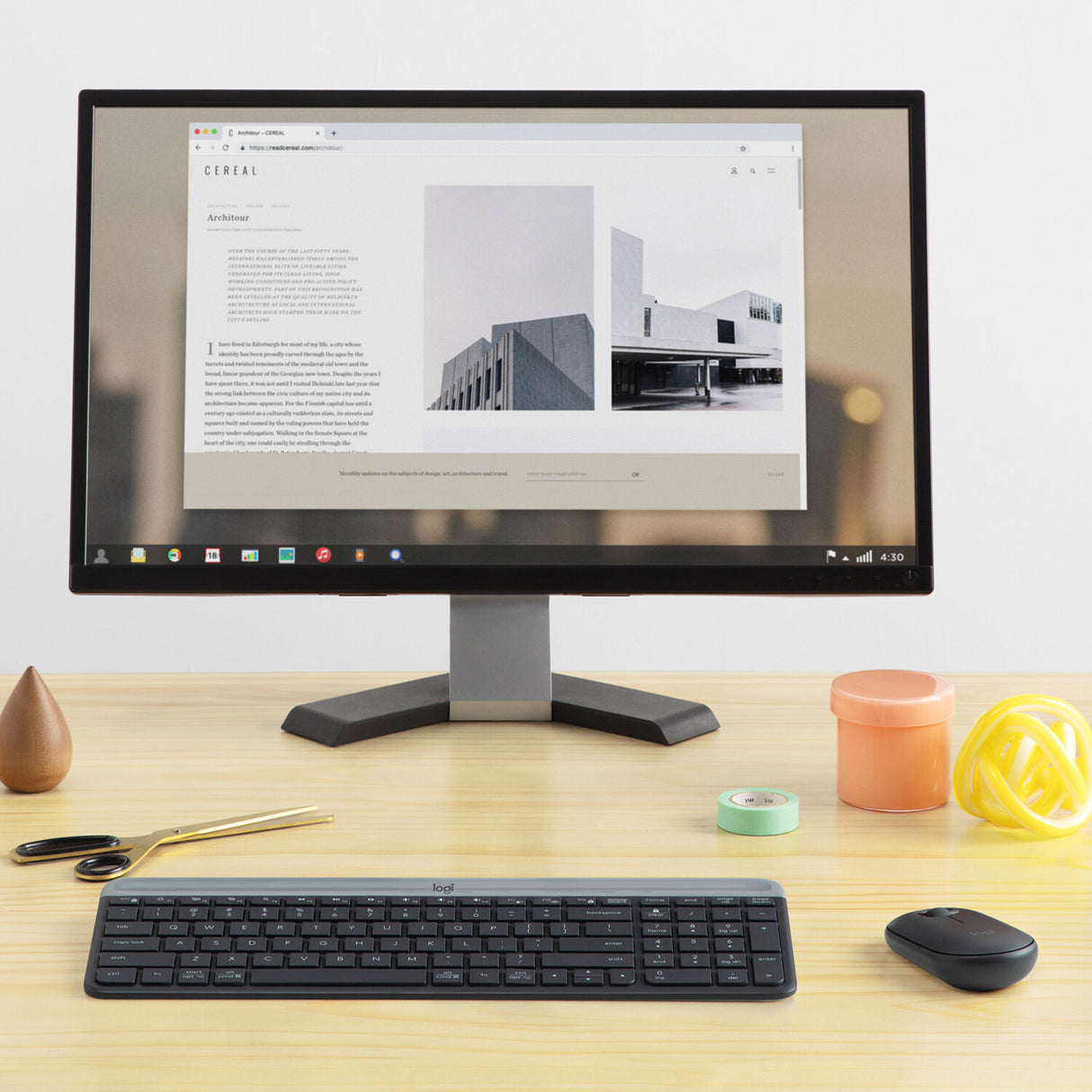 Logitech Slim MK470 tastatur Mus inkluderet Universel RF trådløst QWERTY US International Grafit