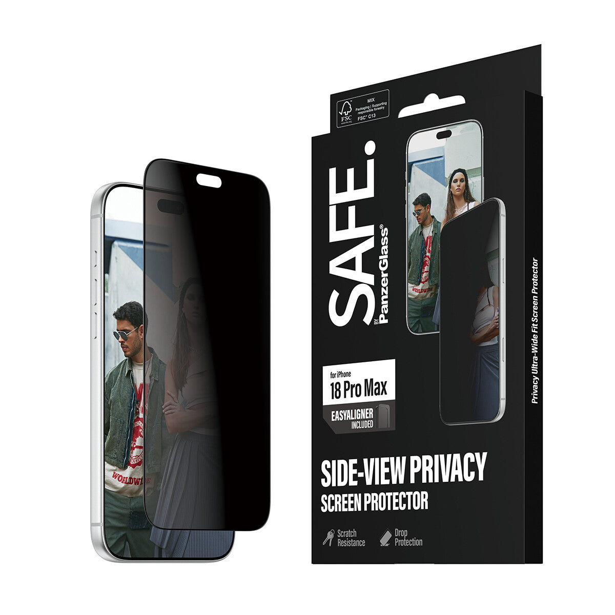 SAFE. by PanzerGlass Side-View Privacy Skærmbeskytter til iPhone 18 Pro Max