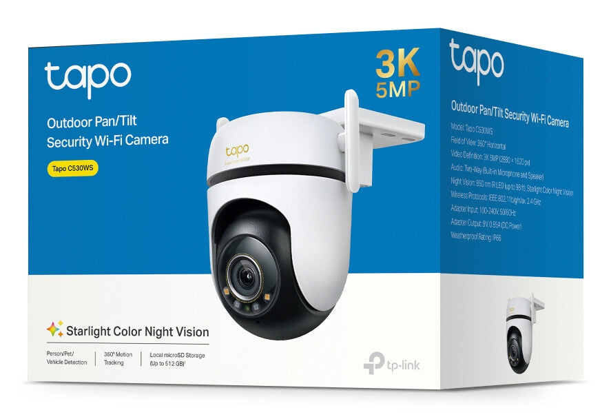 TP-Link TAPO C530WS overvågningskamera Tårn IP-sikkerhedskamera Udendørs 2880 x 1620 pixel Væg
