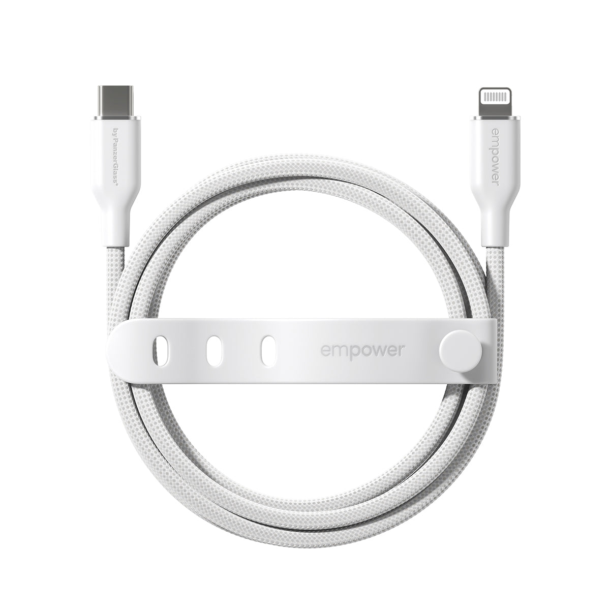 PanzerGlass empower by ® Racing 60W USB-C to Lightning Kabel | USB 2.0 | 1.2M | Silver White