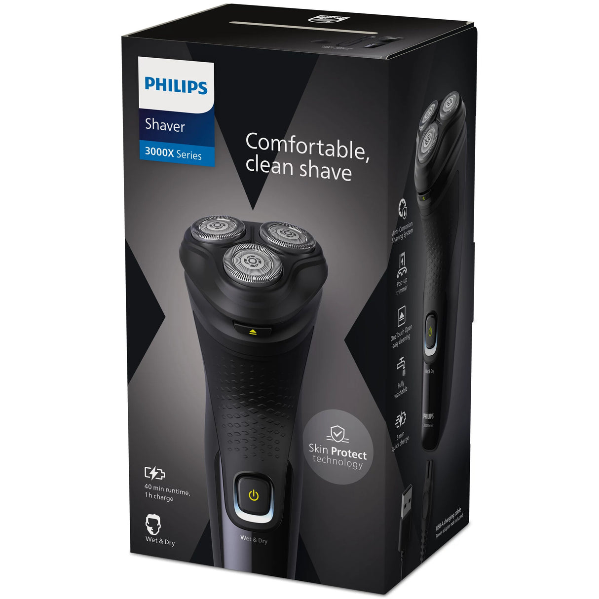 Philips X3021/00 barbermaskine til ham Rotations shaver Trimmer Sort