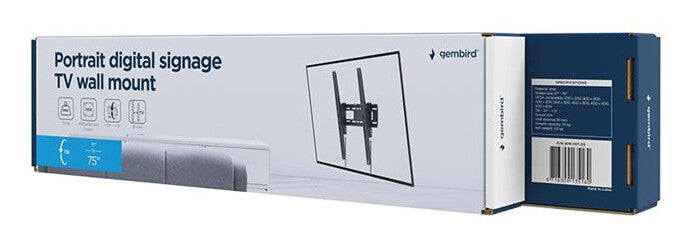 Gembird WM-75T-03 tv-beslag 190,5 cm (75") Sort