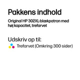 HP 302XL Farve (cyan, magenta, gul) 300 sider Blæk F6U67AE